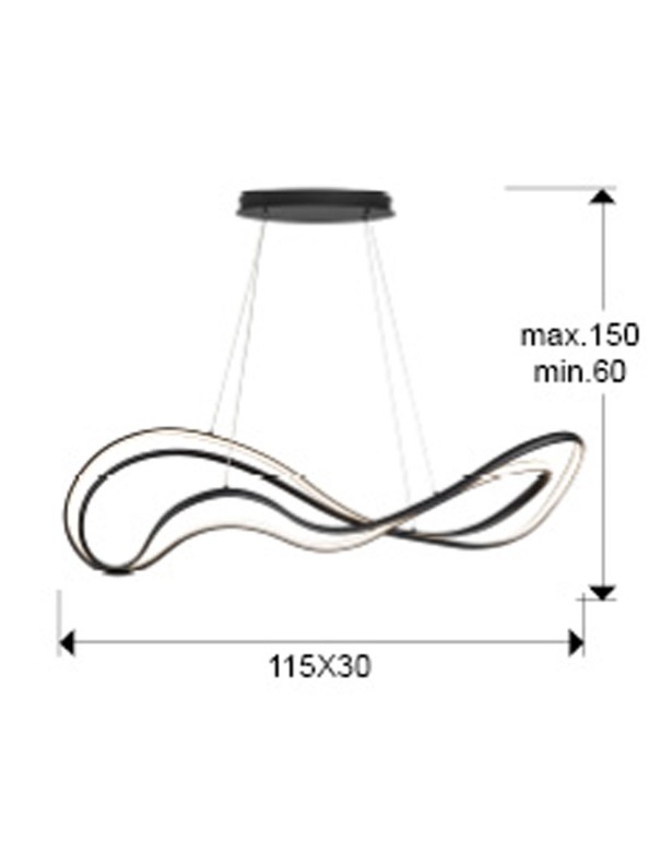 Danza Lámpara Schuller Negra Dimable