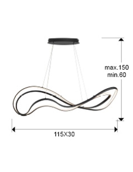 Danza Lámpara Schuller Negra Dimable