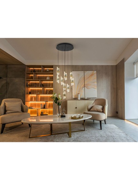 Lámpara negra oro Iliada precio mínimo