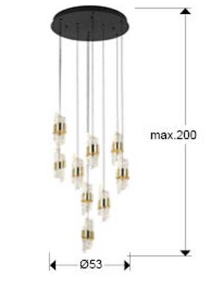 Lámpara Iliada Negro Oro Dimable Schuller