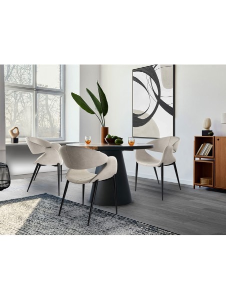 Sillón Giro Schuller textil piedra