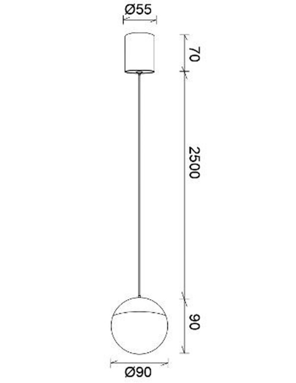 Kilda Lámpara Colgante Bola Negra