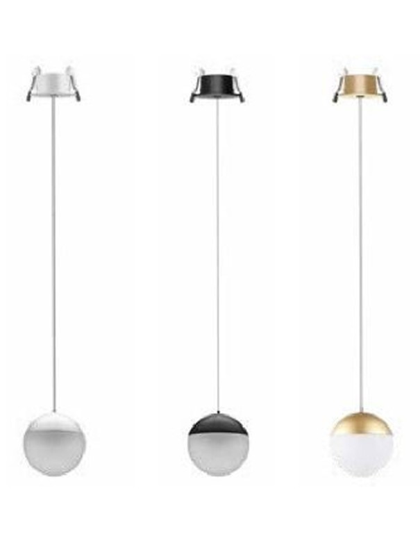 Lámpara Kilda dorada con base empotrada