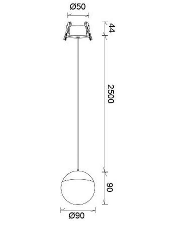 Kilda Lámpara Bola Dorada Base Empotrada