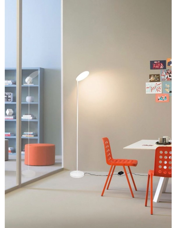 Pie de suelo cabezal articulable blanco