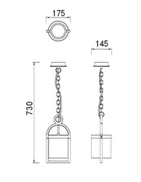 Maya Farol con Cadena Gris Oscuro MAntra