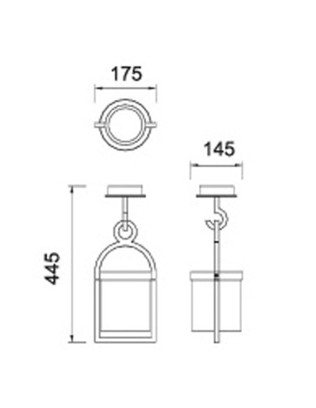 Maya Farol de Colgar Jardín Gris Oscuro