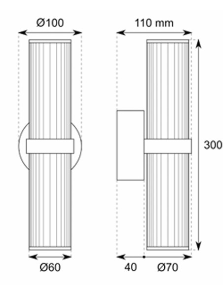 Aplique Diseño Led Negro Luz 360º