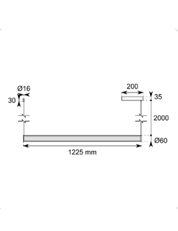 Lámpara de Colgar Lineal Negra Led