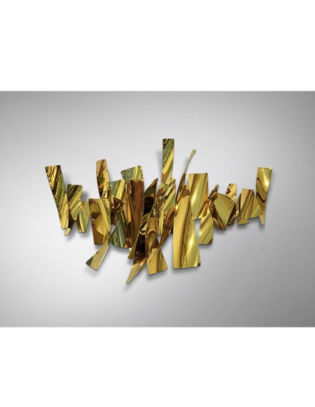 Escultura de pared gran formato dorada Fracture