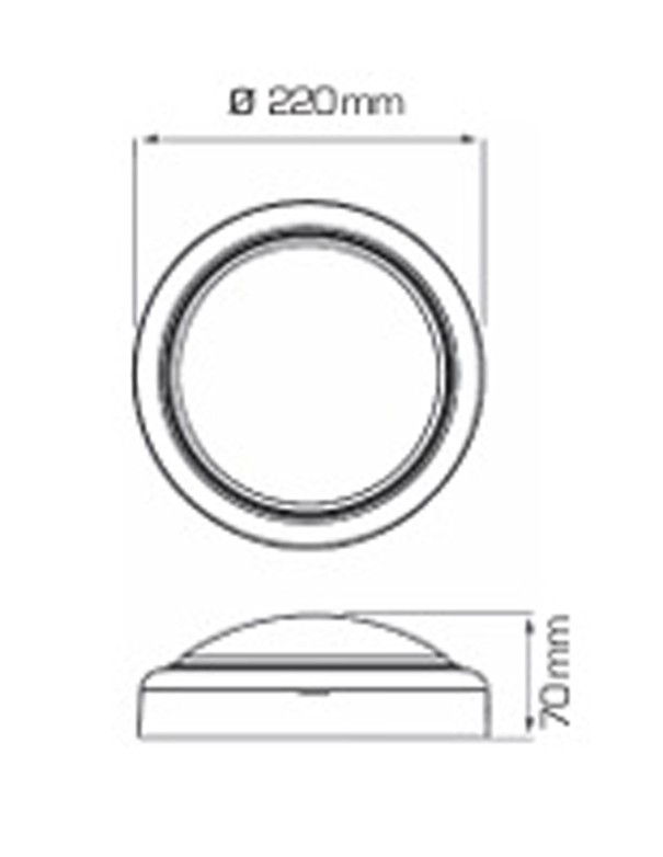 Plafón de Exterior Led con IP54 Negro