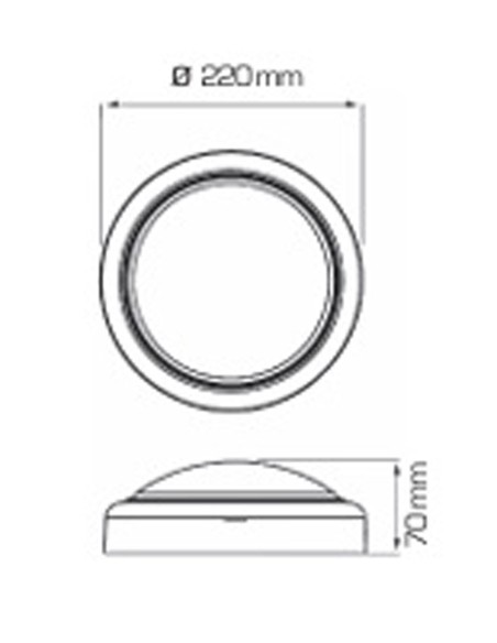 Plafón Plata de Exterior Led con IP54