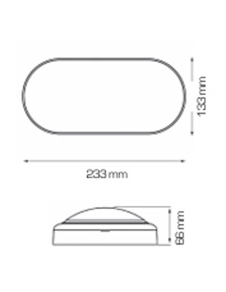 Aplique Ovalado Led para Exterior IP65 Negro