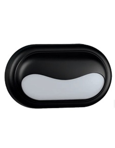 Aplique Ovalado Led para Exterior IP65 Negro