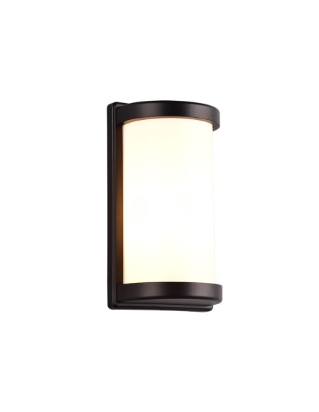 Aplique Exterior Negro con Semiesfera Blanca