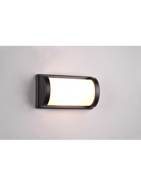 Aplique Exterior Negro con Semiesfera Blanca