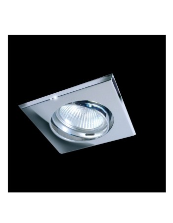 Foco cuadrado empotrar cromado biselado