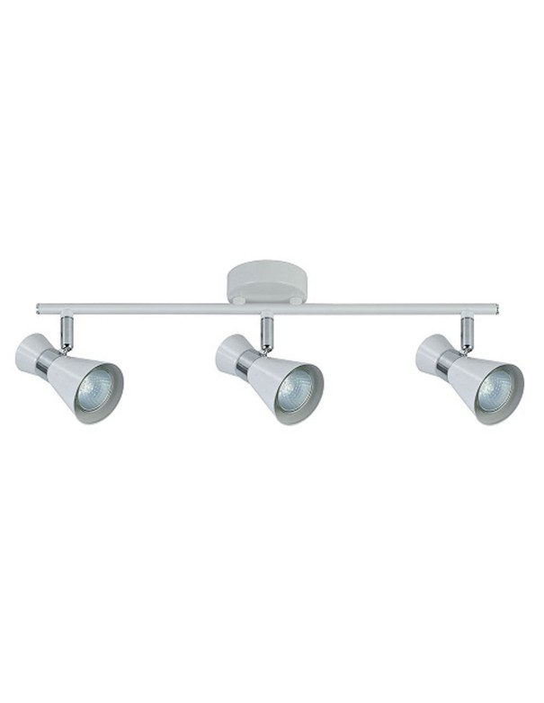 Luminaria 3 Focos Pasillos Blanco Cromo