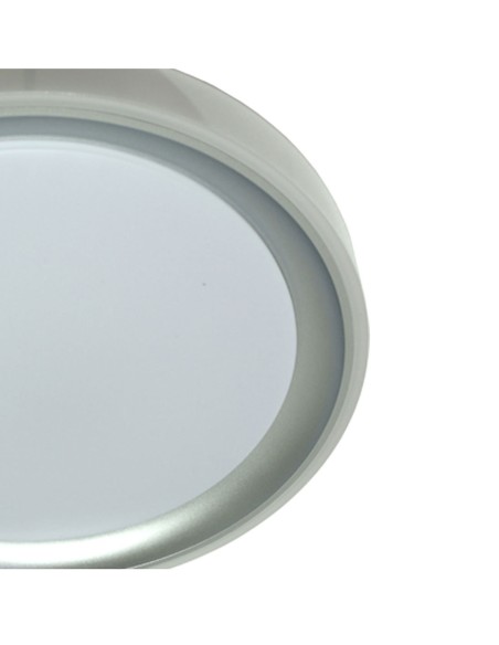 Plafón de Techo Led Blanco Aro Interior Plata