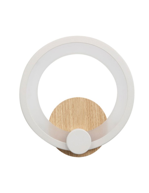 Aplique LED Base Redonda Blanco Madera