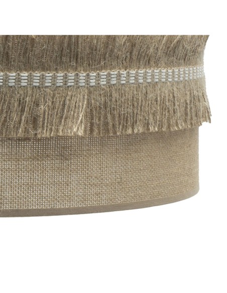 Lámpara de Pie Cuero Pantalla Saco Pasamanería y Flecos