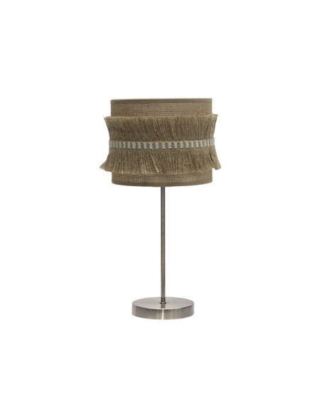 Lámpara Mesita Cuero Pantalla de Saco