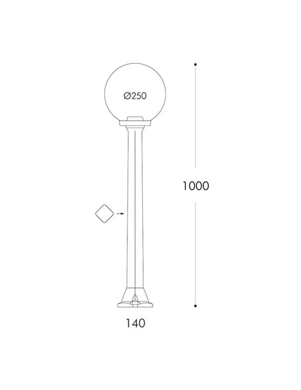 Farola Sobremuro Bola Alto