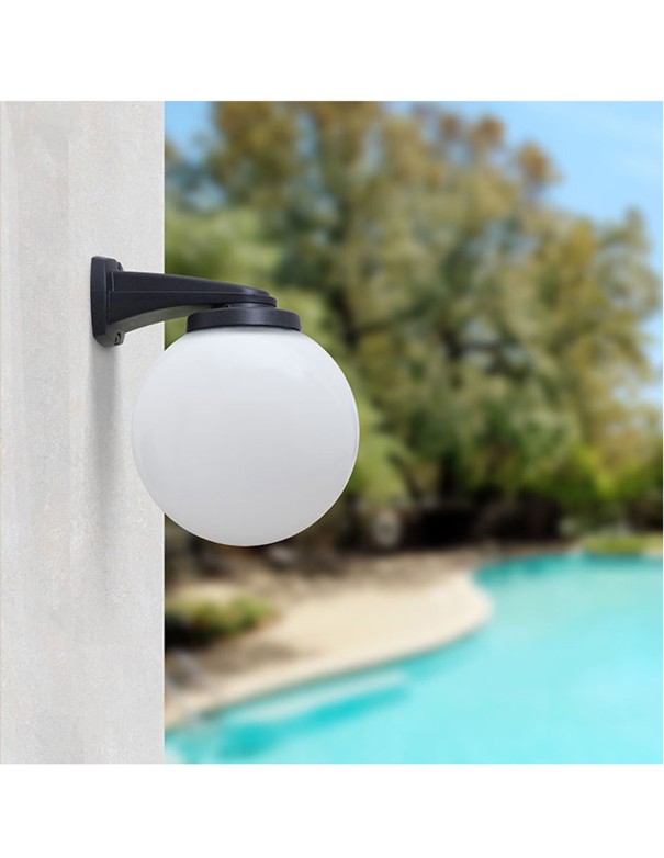 Aplique Exterior Negro Globo 25 CM PMMA