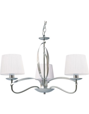 Lámpara de techo 3 luces cromo con pantallas