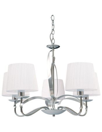 Lámpara cromo con pantalla 5 luces