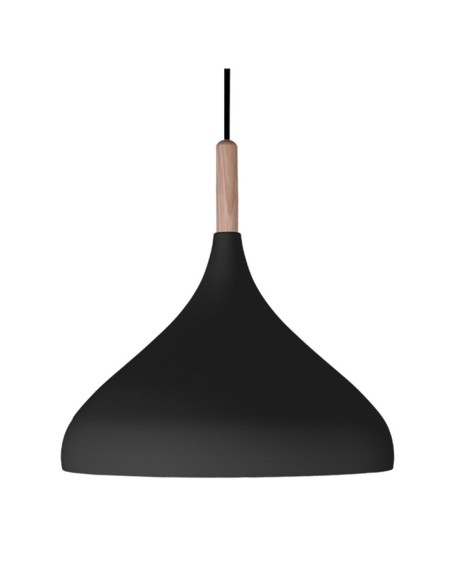Lámpara de Techo Metal y Madera de 30 Negro