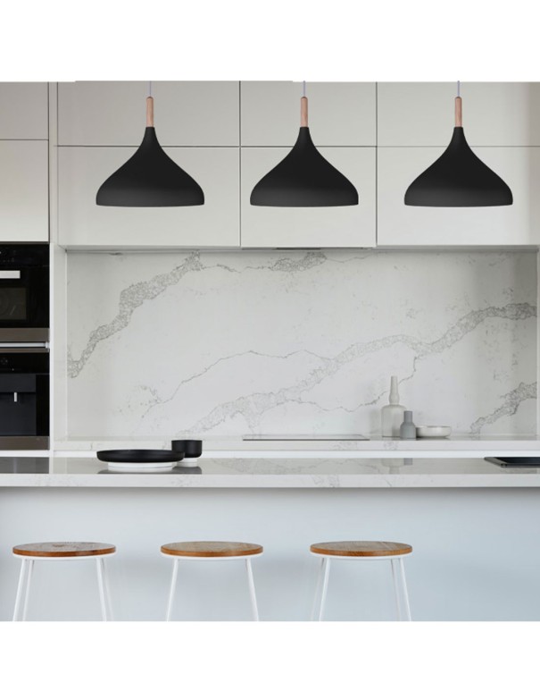 Lámpara de Techo Metal y Madera de 30...