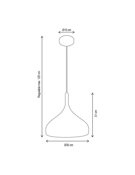 Lámpara de Techo Metal y Madera de 30 Negro