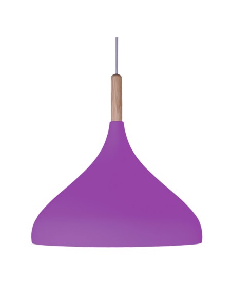 Lámpara de Techo Metal y Madera de 30 lila