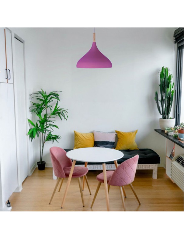 Lámpara de Techo Metal y Madera de 30...