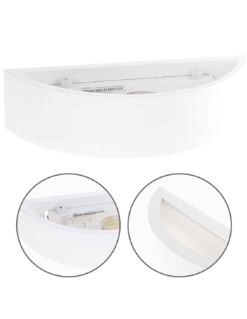 Medio aplique de yeso con difusor