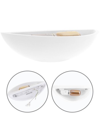 Medio aplique pared yeso blanco