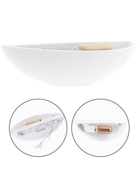 Medio aplique pared yeso blanco