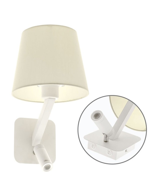 Apliques de Pared Dormitorio Blanco 2 Luces
