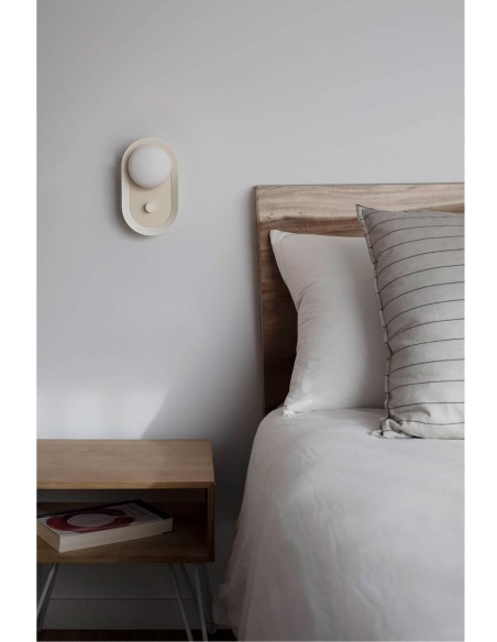 Aplique blanco beige con potenciometro