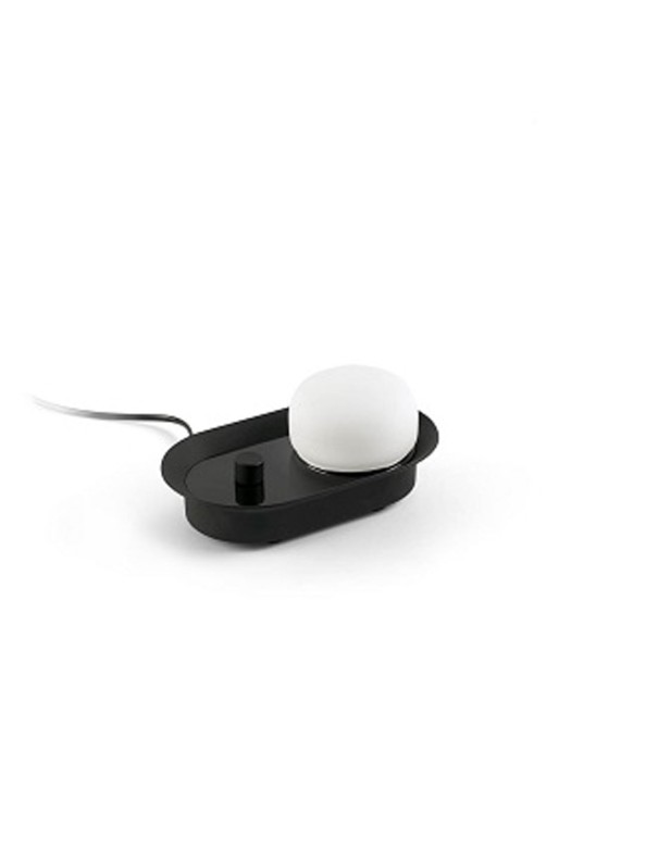 Aplique sobremesa negro con tulipa opal