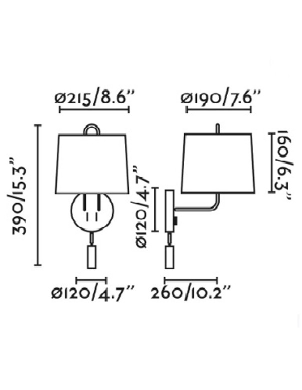 Aplique de Pared Cromo Pantalla Blanca