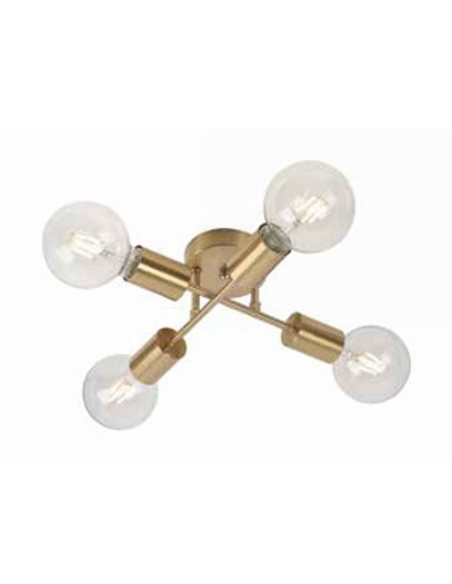 Luminaria Plafón Estilo Retro Oro Mate