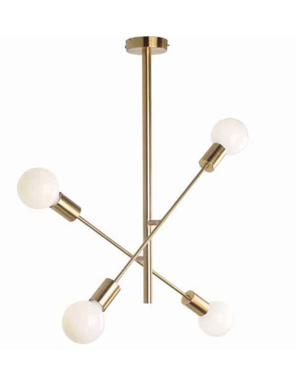 Iluminación Estilo Retro 4 Luces Dorada