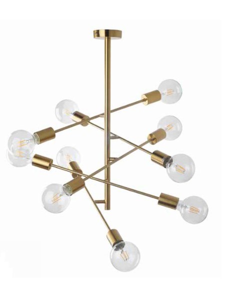 Lámpara Colgante Estilo Vintage 8 Luces Oro