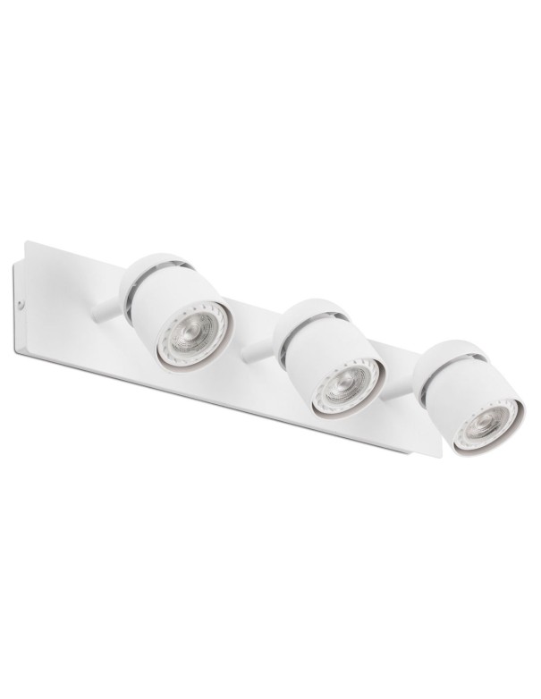Regleta de 3 focos blancos superficie