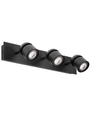 Regleta de 3 focos baratos negros