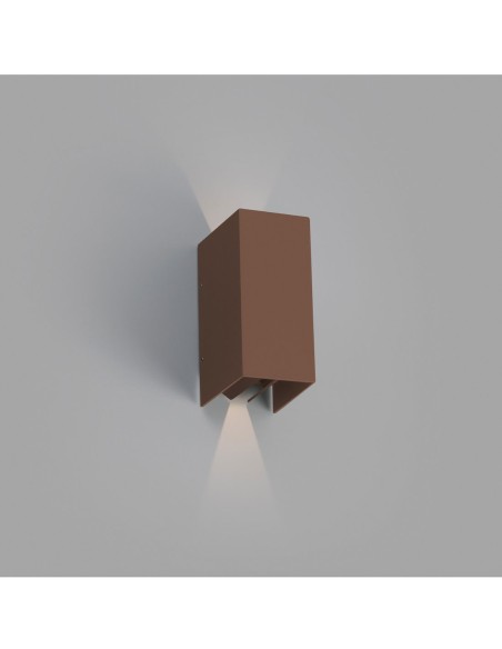 Aplique Luz Doble Exterior Marrón Oxido 3000K