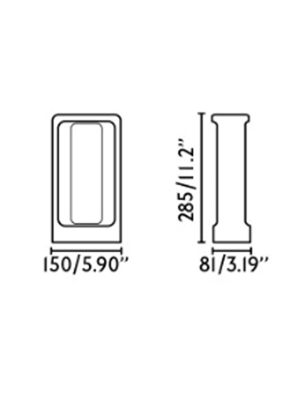 Balizas Led de Cemento Gris 28.5 CM