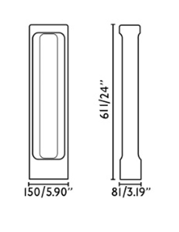 Baliza exterior alta de cemento gris